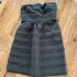 Jcrew Grey Striped Strapless Dress Size 0